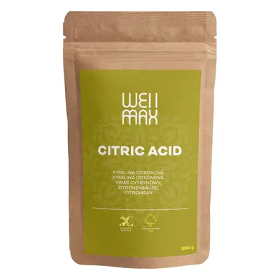 WellMax Kyselina citronová, Citric Acid, 1000 g