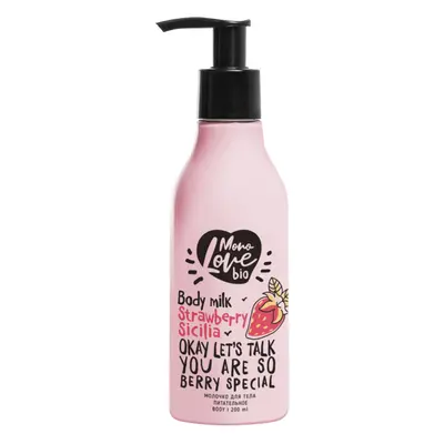 BISOU - Bio MonoLove - Vyživující tělové mléko - Jahoda-Sicília, 200ml