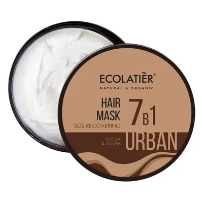 ECOLATIER URBAN - Maska na vlasy SOS obnova 7v1 - Kakao a Jojoba, 380 ml, EXPIRACE