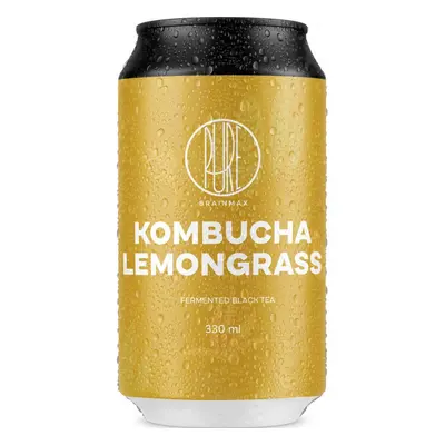 BrainMax Pure Kombucha Lemongrass, Kombucha, citronová tráva, 330 ml