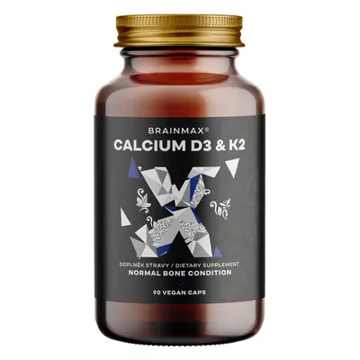 BrainMax Calcium D3 & K2, vápník s vitamínem D3 & K2, 90 rostlinných kapslí