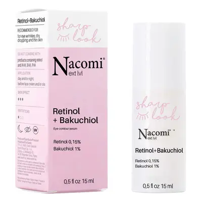 Nacomi Next Lvl. - Oční sérum proti vráskám retinol + bakuchiol, 15 ml