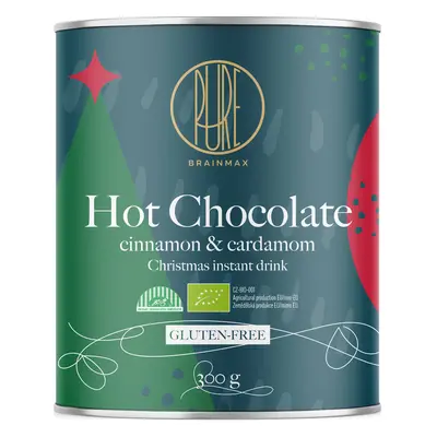 BrainMax Pure Hot Chocolate, Cinnamon & Cardamom, Horká čokoláda, skořice a kardamom, BIO, 300 g