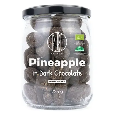 BrainMax Pure Pineapple in Dark Chocolate, Lyofilizovaný ananas v hořké čokoládě, BIO, 225 g