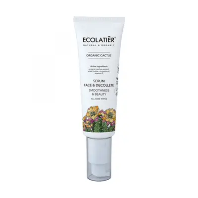 ECOLATIER - Sérum na pleť a dekolt - vyhlazující - Organic Kaktus, všechny typy pleti, 50 ml