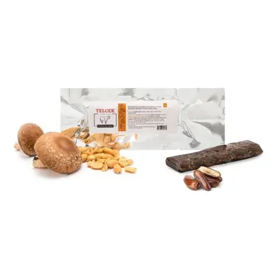 TELCEK - HOVĚZÍ PROTEINOVÁ TYČINKA (arašídy, datle, shiitake) 50g