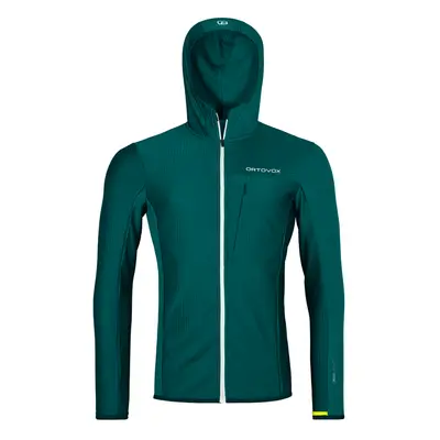 Ortovox mikina Fleece Light Grid Hooded Jkt pacific green