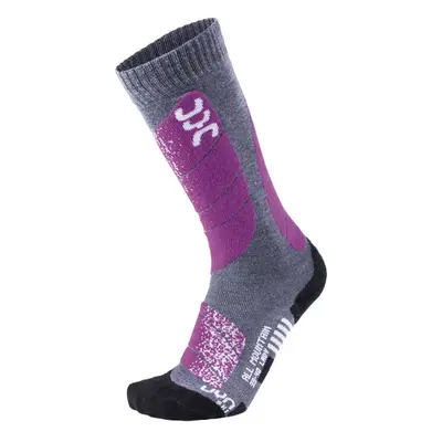 UYN -ponožky T UYN SKI ALL MOUNTAIN LADY medium grey melange / purple