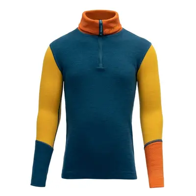 Devold tričko Expedition Merino Zip Neck Kid flood