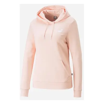 Puma mikina Ess Embroidery Hoodie Tr pink