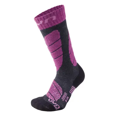 UYN - ponožky T JUNIOR SKI SOCKS anthracite melange / violet