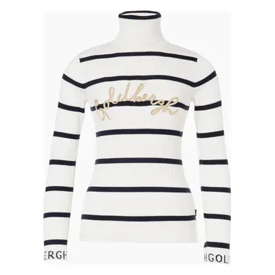 Goldbergh rolák Mimi Long Sleeve Knit Sweater breton stripe cream blue