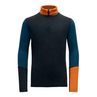 Devold tričko Expedition Merino Zip Neck Jr ink