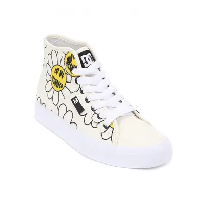 DC obuv Manual Hi Txse white black flower