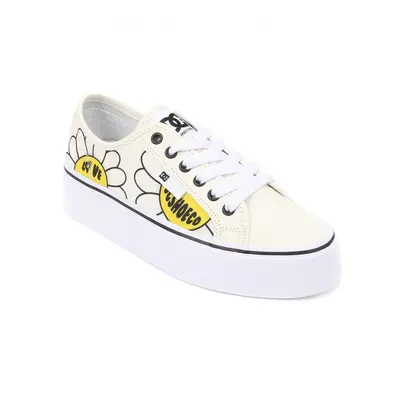 DC obuv Manual Platform white black flower