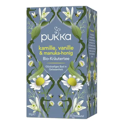 PUKKA Herbs Ajurvédský Bio bylinkový čaj Kamilka, Vanilka se sladkou chutí Manuka medu 20 ks