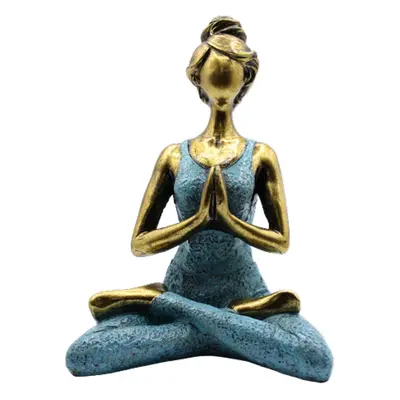 Ancient wisdom Joga Lady Figurína Namaste - Bronzově - Tyrkysová 24 cm