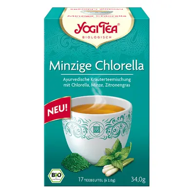 Yogi Tea Minty Chlorella – ájurvédský bylinný čaj porcovaný BIO 17 × 1,95 g