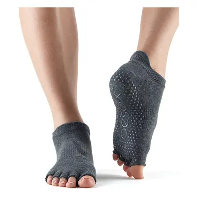 ToeSox Halftoe Low Rise Charcoal protiskluzové ponožky šedé Velikost: S 36-38