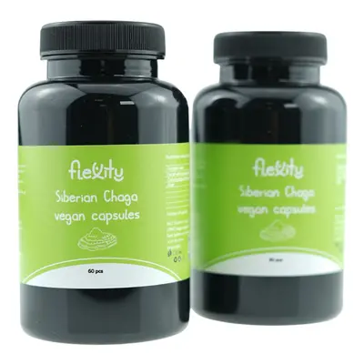 Flexity Sibiřská čaga 60 ks veganských kapslí (300mg/ kapsle) - sada 2x