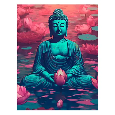 Slnečná mandala Flexity plakát na zeď Buddha - Siddhártha Gautama 30x40 cm, 250 g papír Typ: 5