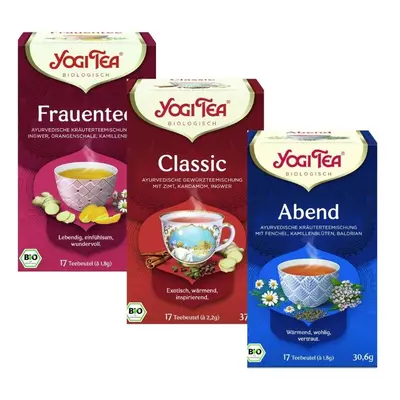 Yogi Tea SET Women´s Tea, Bedtime Tea a Classic Tea ajurvédské bylinné čaje 3 ks 17 x 1,8 g