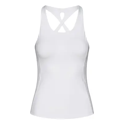 Bodhi Niyama Essentials Crossed Back Tank Top dámské tílko s vestavěnými košíčky bílé Velikost: 