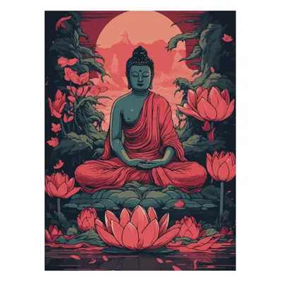 Slnečná mandala Flexity plakát na zeď Buddha - Siddhártha Gautama 30x40 cm, 250 g papír Typ: 6