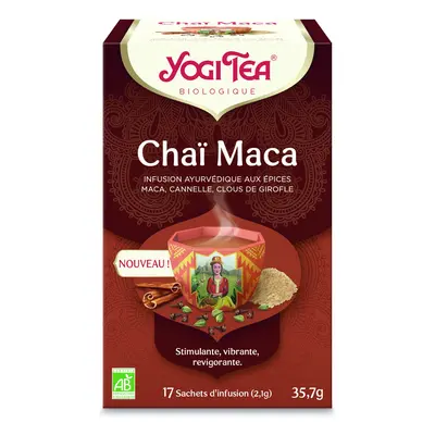 Yogi Tea Maca Chai ajurvédský bylinný čaj s hřebíčkem a skořicí 17 x 2,1 g