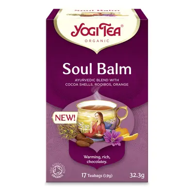 Yogi Tea Soul Balm Organic ájurvédský čaj rooibos, kakao, pomeranč 17 x 1,9 g