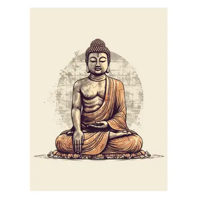 Slnečná mandala Flexity plakát na zeď Buddha - Siddhártha Gautama 30x40 cm, 250 g papír Typ: 1