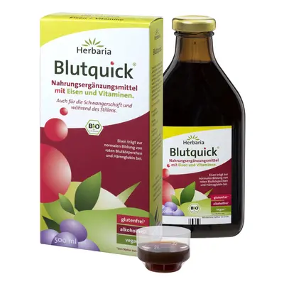 Herbaria Blutquick® (Bloodquick) Organic šťáva se železem a vitamíny, bez alkoholu 250, 500 ml O