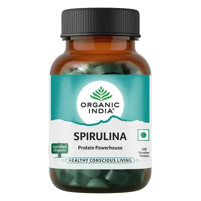 Organic India Organic Indie Spirulina tablety 120 ks přirozený zdroj bílkovin