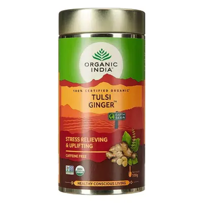 Organic India Organic Indie Tulsi Ginger zázvor podporuje trávení a spaluje toxiny 100 g