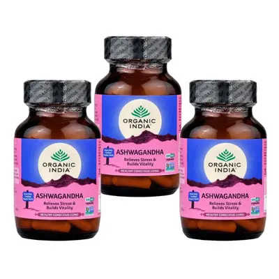 Organic India Ashwagandha kapsle energie, vitalita, sex sada 3 x 60 ks