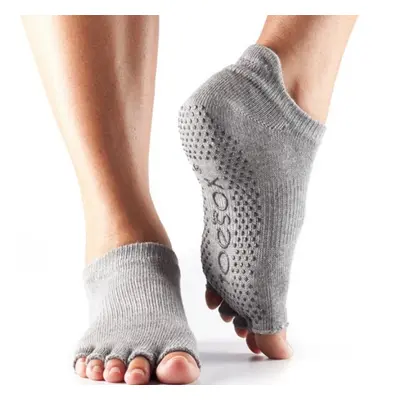 Toesox Halftoe Low rise Grip protiskluzové ponožky (Heather Grey) Velikost: L 43-45