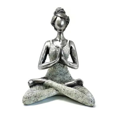 Ancient wisdom AWG Joga Lady Figurína NAMASTE stříbrno - bílá 24 cm