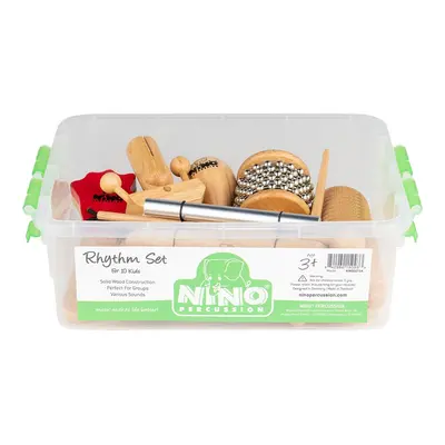 NINO Percussion Wooden Rhythm Box Set sada dřevěných perkusí pro děti 10 ks