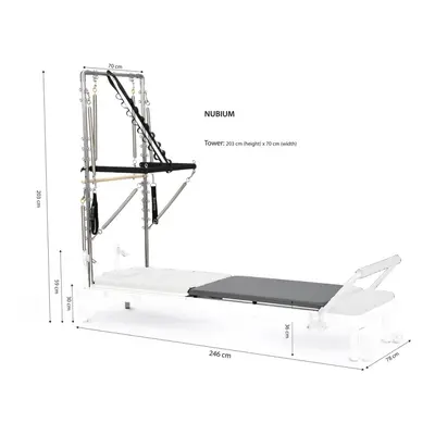 Elina Pilates Nubium Reformer 249 cm Barva: Tower