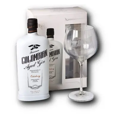 Dictador Premium Colombiana Ortodoxy White 43% 0,7l (dárkové balení se skleničkou)