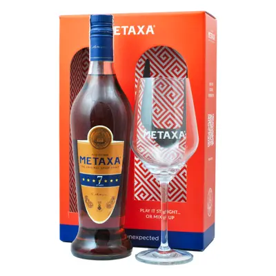 Metaxa 7* 40% 0.7L (dárkové balení s 1 sklenicí)