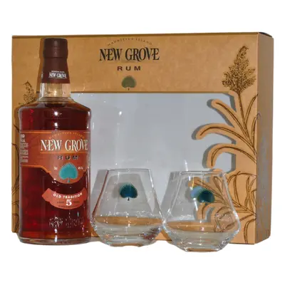 New Grove 5YO 40% 0.7L (dárkové balení s 2 skleničkami)