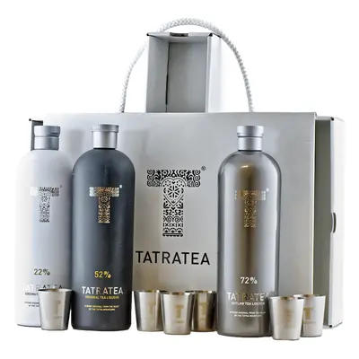 Tatratea Set 48.7% 3 x 0,7L (dárkové balení kufřík + 6 pohárků)