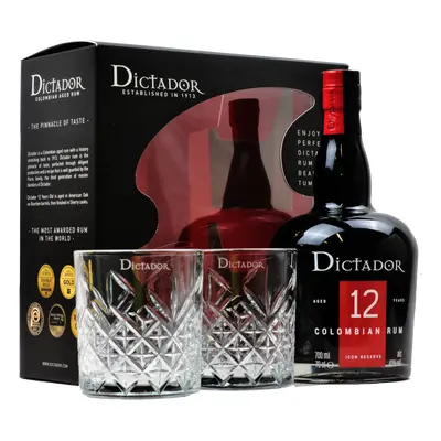 Dictador 12YO 40% 0,7l (dárkové balení s 2 skleničkami)