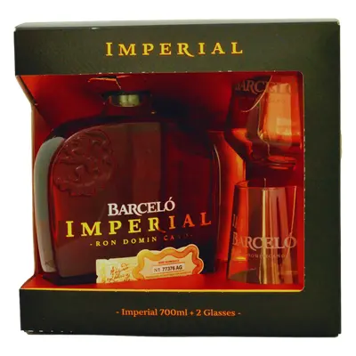 Barcelo Imperial Dominicano 38% 0,7L (dárkové balení s 2 skleničkami)