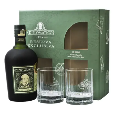 Diplomatico Reserva Exclusiva 40% 0,7l (dárkové balení s 2 skleničkami)