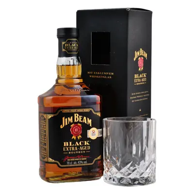 Jim Beam Black Extra Aged + 1 Sklenice 43% 0.7L