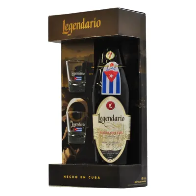 Legendario Elixir de Cuba + 2 poháre 34% 0,7l (darčekové balenie 2 poháre)