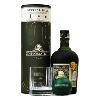 Diplomatico Reserva Exclusiva+Pohár+Ice Ball 40% 0.7L (set)