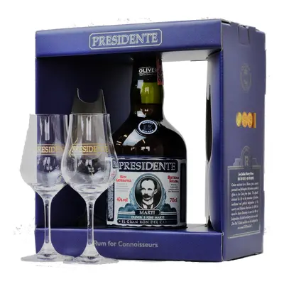 Presidente Marti Solera 15 40% 0,7L (dárkové balení s 2 skleničkami)